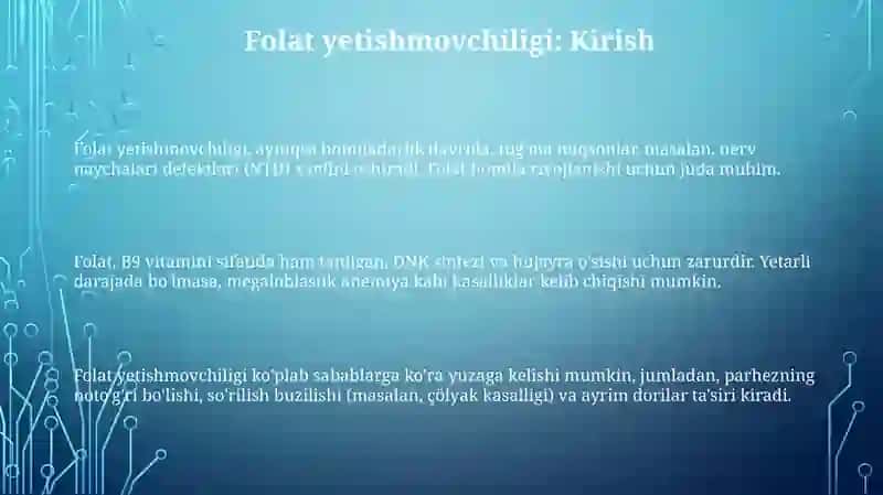 Folat yetishmovchiligi va sulfanilamidlar 3
