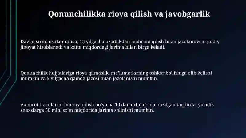 Axborot xavfsizligini taʼminlash qonunchiligi 3