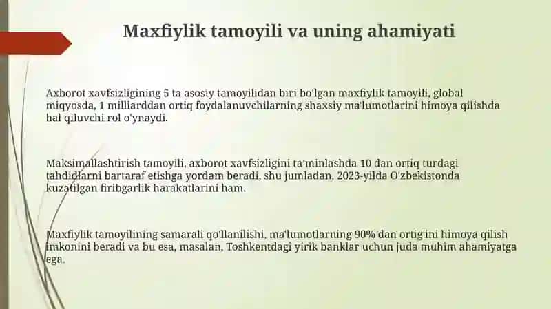 Axborot xavfsizligining tamoyillari 3