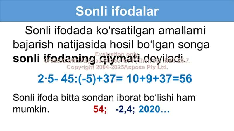 Sonli ifodalar 3