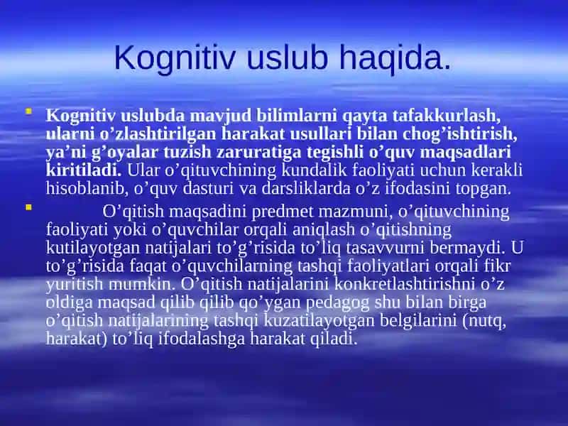 Kognitiv uslublar va ulardan ta’lim jarayonida foydalanish 3