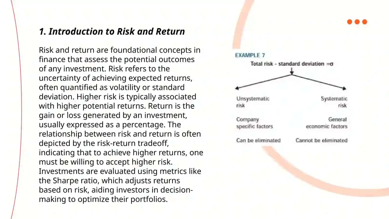 Risk and Return of a Single Financial Security 3