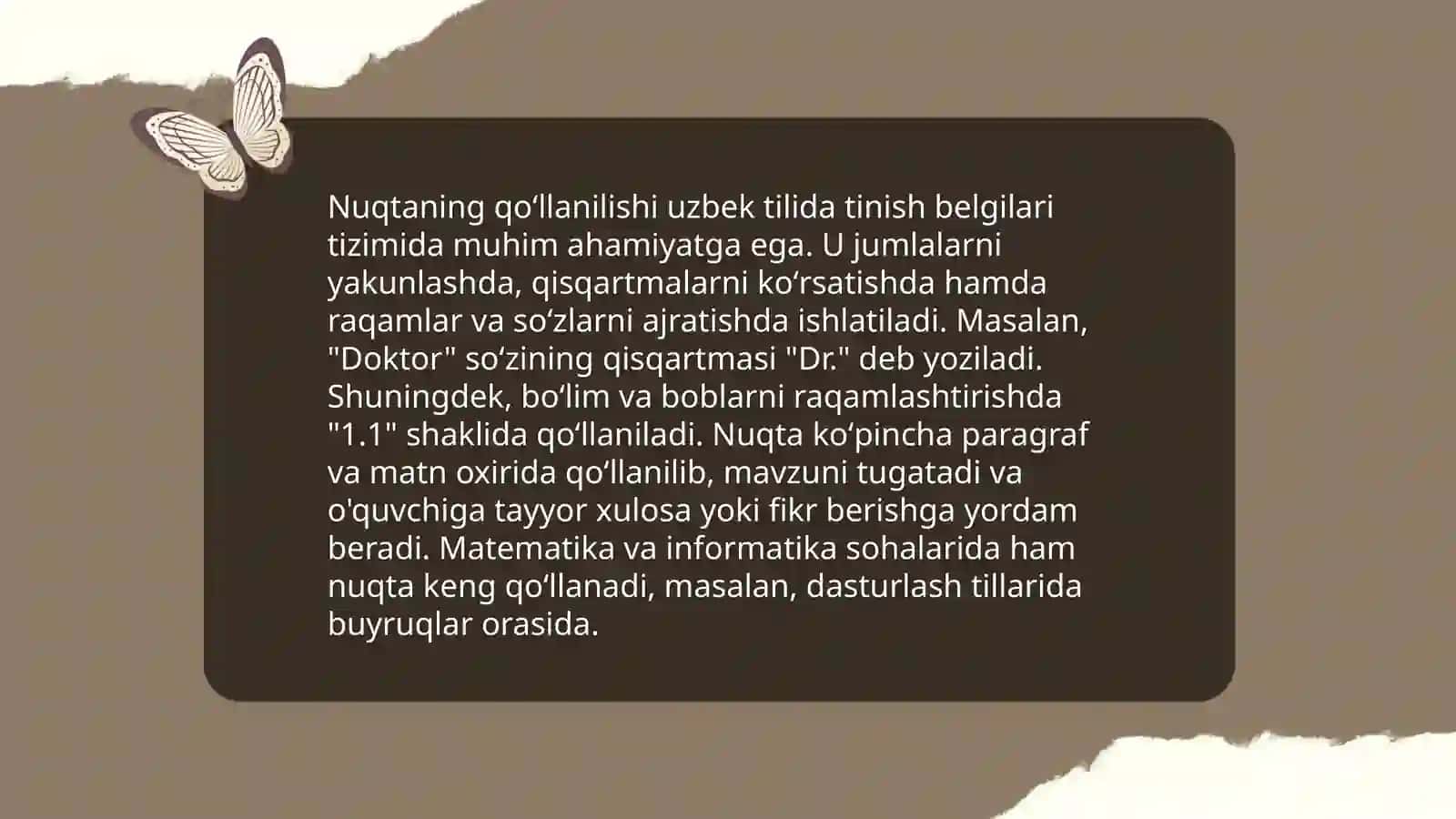 Punktuatsion savodxonlikka oid test va topshiriqlarini tuzish va bajarish 3