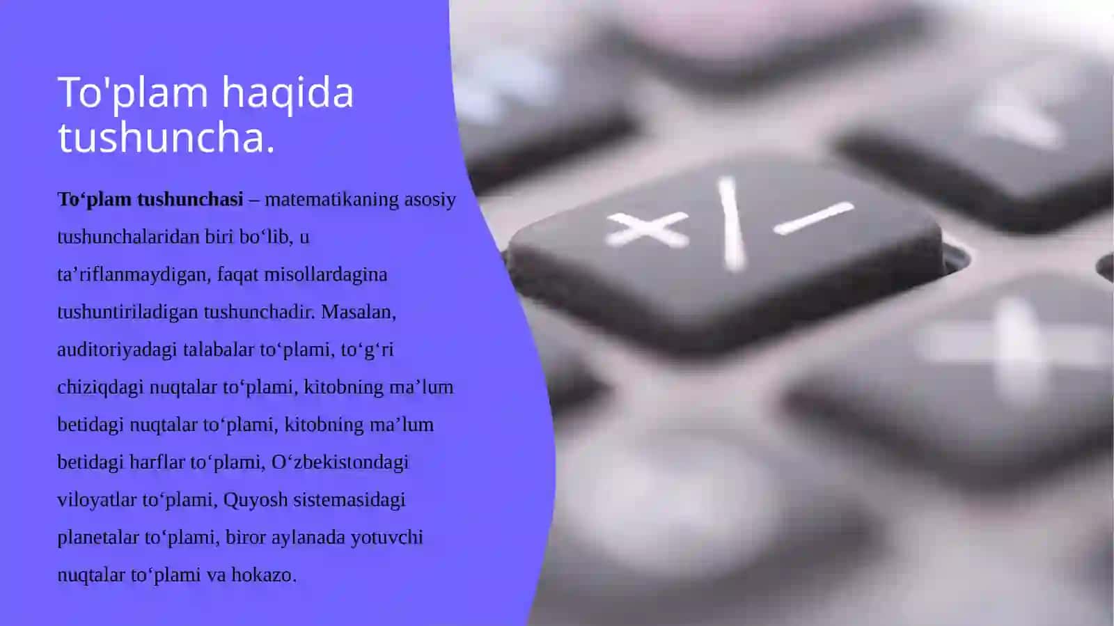 To'plam tushunchasi va ular ustida amallar 3