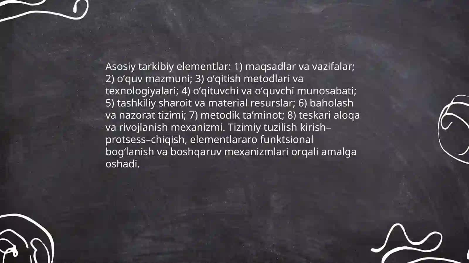 Oʻqitish jarayoni yaxlit tizim sifatida 3