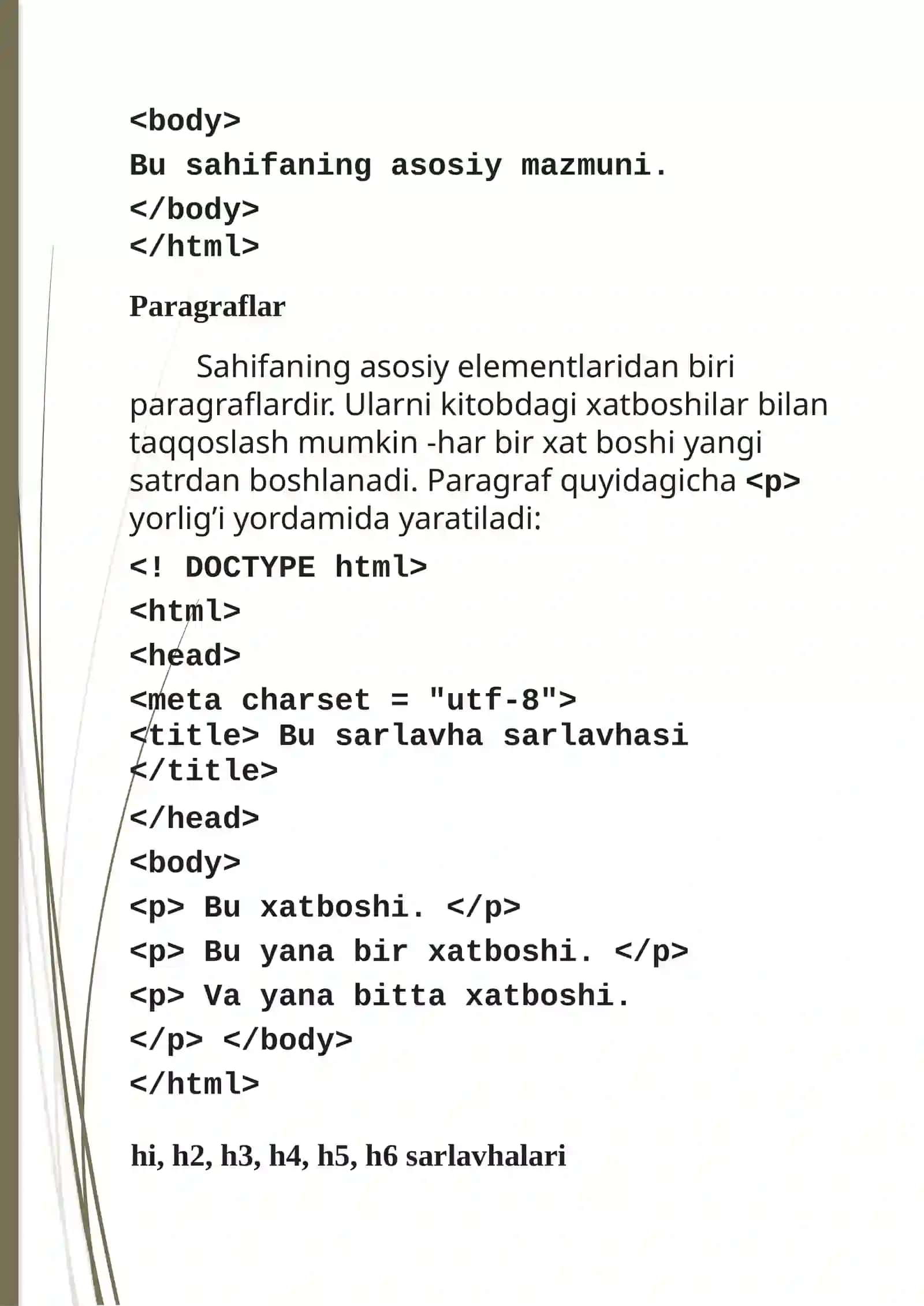 HTML teglar va atributlar bilan ishlash 3