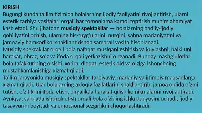 SAHNALISHTIRISH VA IJODIY FAOLIYATGA O‘RGATISH 3