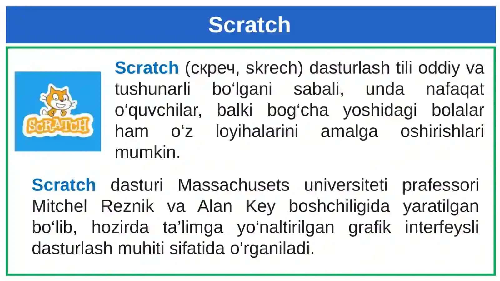 Scratch dasturlash muhiti 3