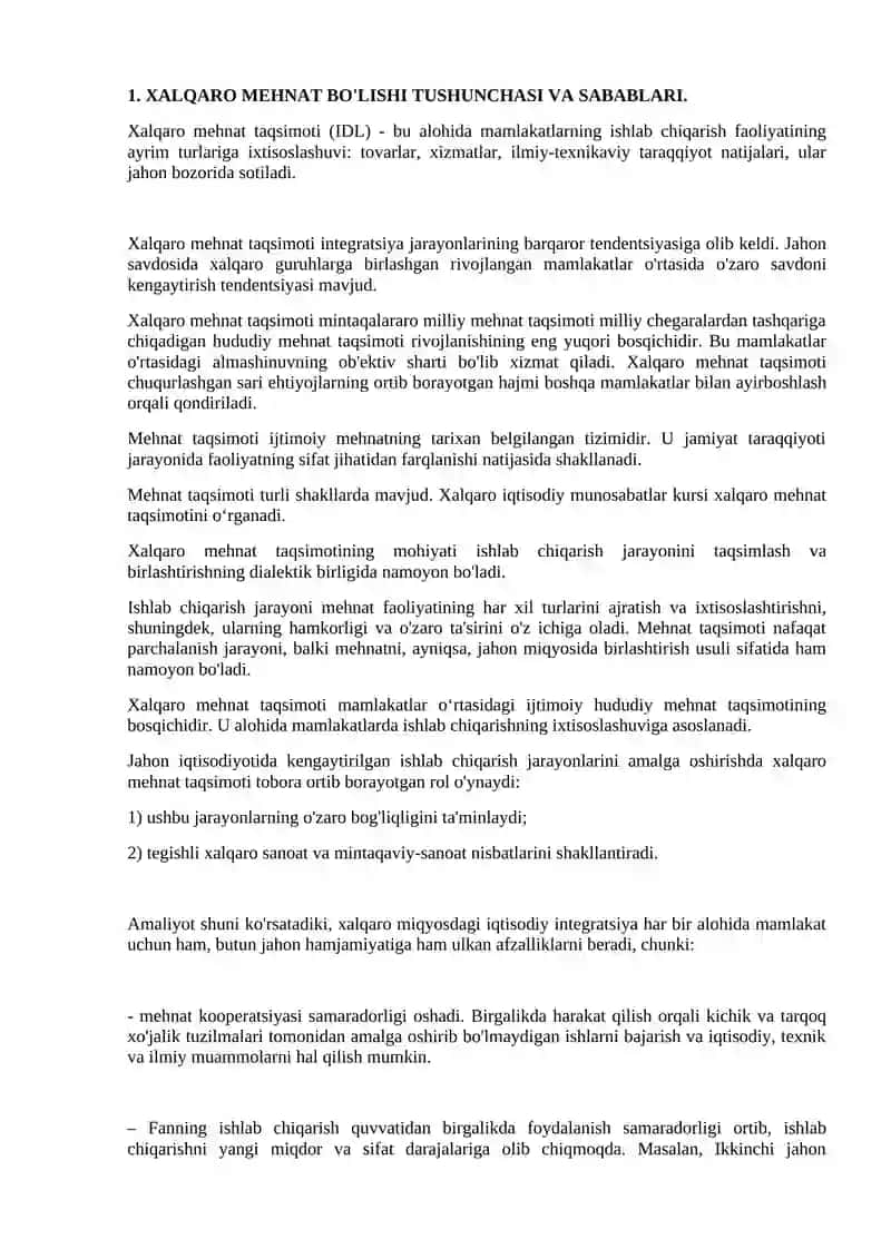 Xalqaro mehnat taqsimoti 3