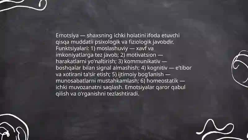 Emotsiyalarni anglash va hissiy moslashuv asoslari SODIQOVA BAHORA 3