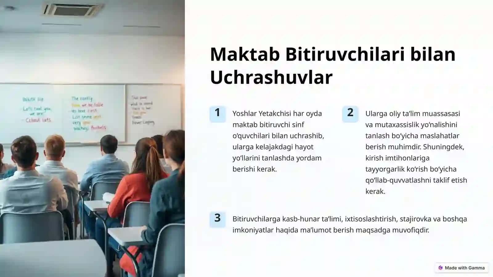 Yoshlar Yetakchisi: 2-Vazifa 3