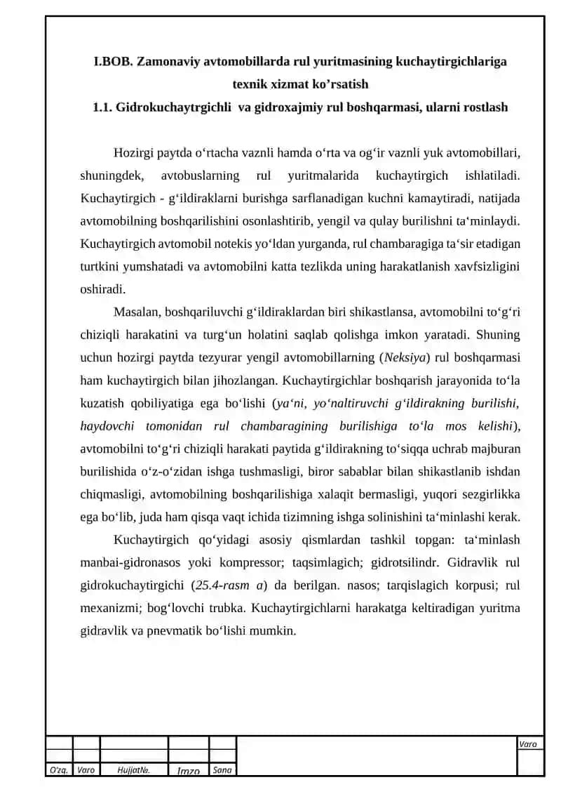 Zamonaviy avtomobillar rul mexanizmi 3