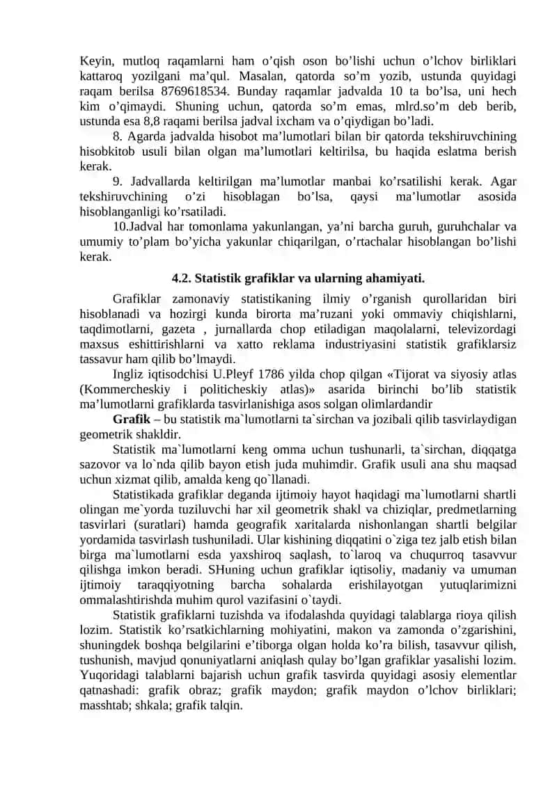 Statistik ma’lumotlarni jadval va grafiklarda tasvirlash 3