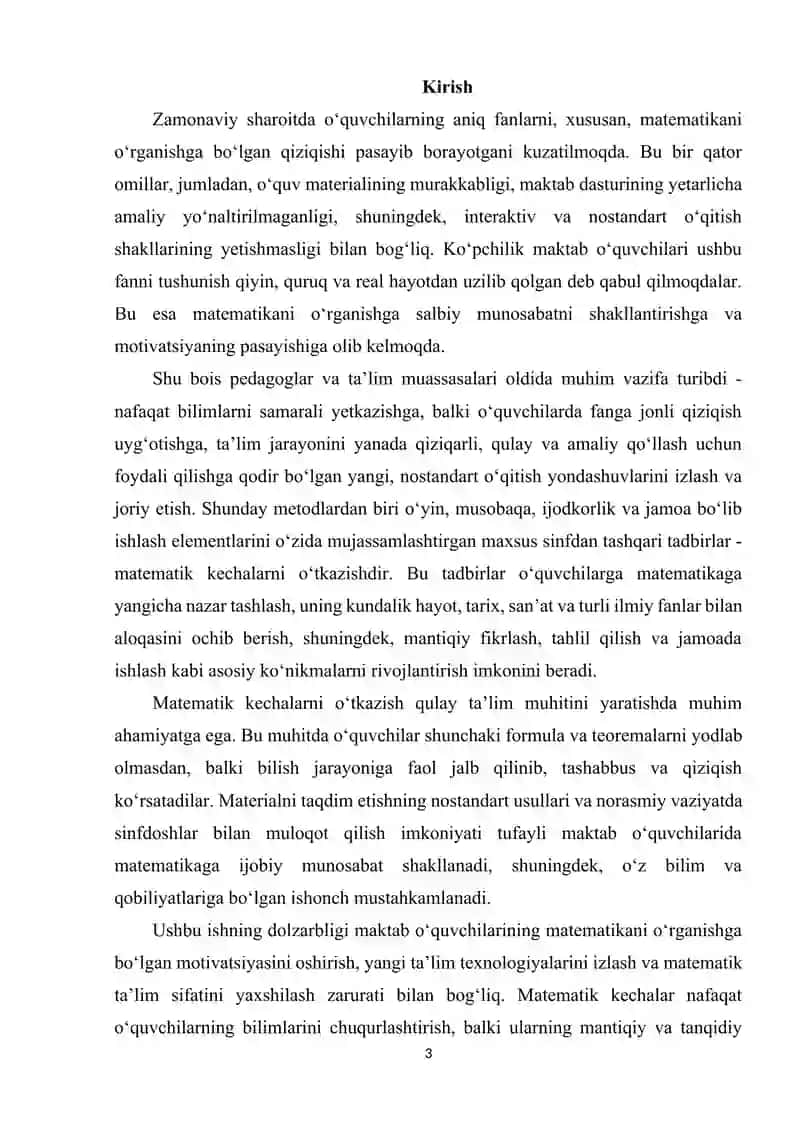 Matematik kechalar oʻtkazish orqali oʻquvchilarni matematika faniga qiziqtirish metodlari 3