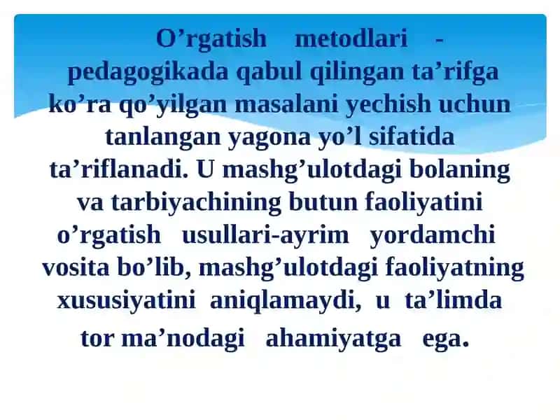 TASVIRIY FAOLIYATGA O’RGATISHNING METOD VA USULLARI 3