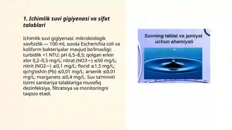 Suvning gigiyenik fiziologik epidiyamilik ahamiyati 3