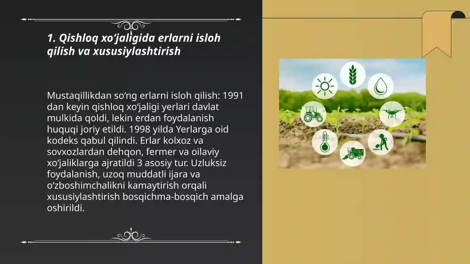 Qishloq xo‘jaligida erlarni isloh qilish va xususiylashtirish 3