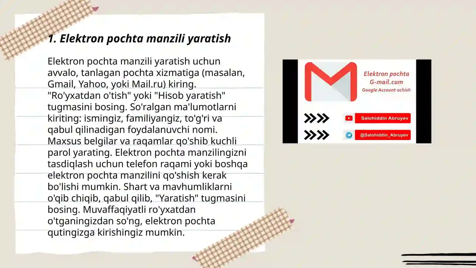 Email pochta yaratish haqida 3