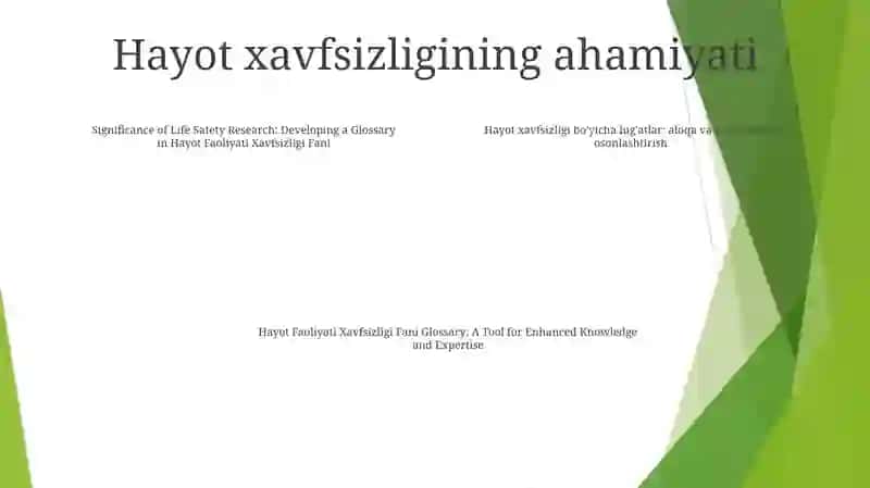 Hayot Faoliyati Xavfsizligi Fani Bo‘Yicha Glossariy Tuzish 3