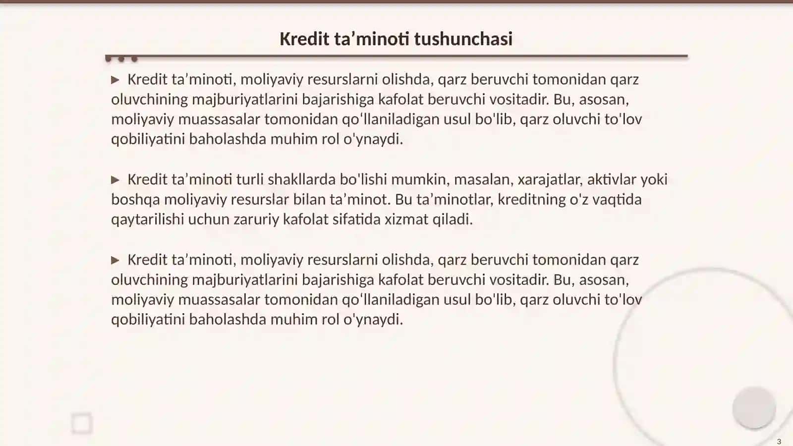 Kredit taʼminoti va uning shakllaridan foydalanish 3