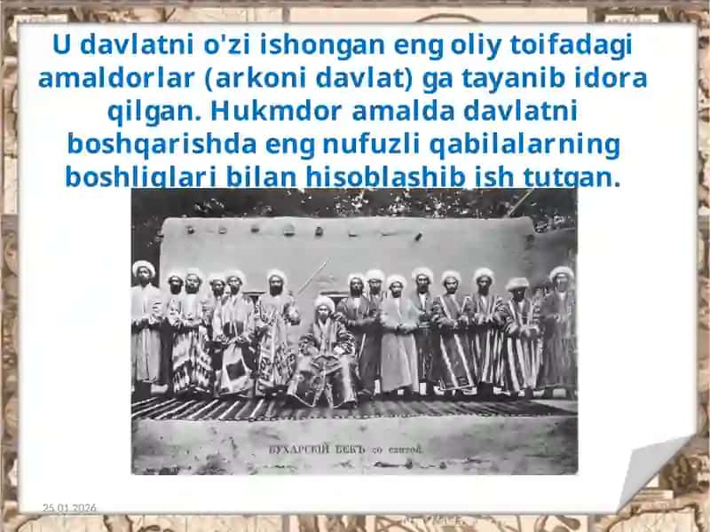 Buxoro amirlik davlat tuzumi va uning ma'muriy boshqariluvi 3