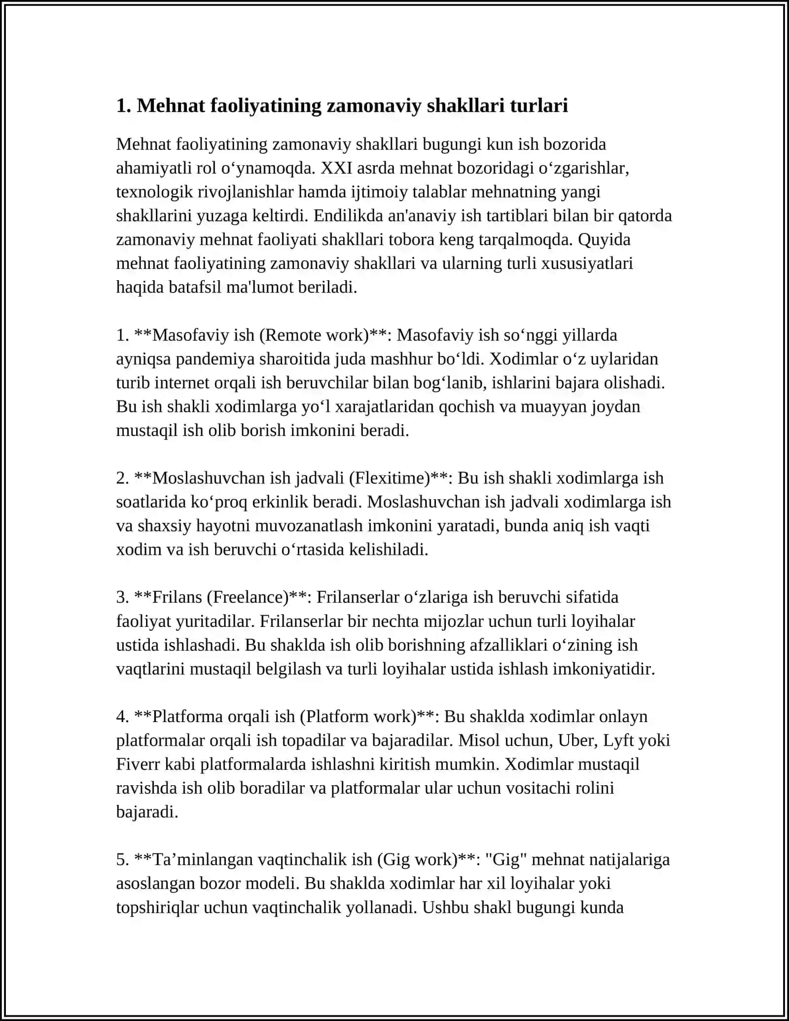 MEHNAT FAOLIYATINING ZAMONAVIY SHAKLINI FIZOLOGIK-GIGIENIK OʻZIGA XOSLIGI 3