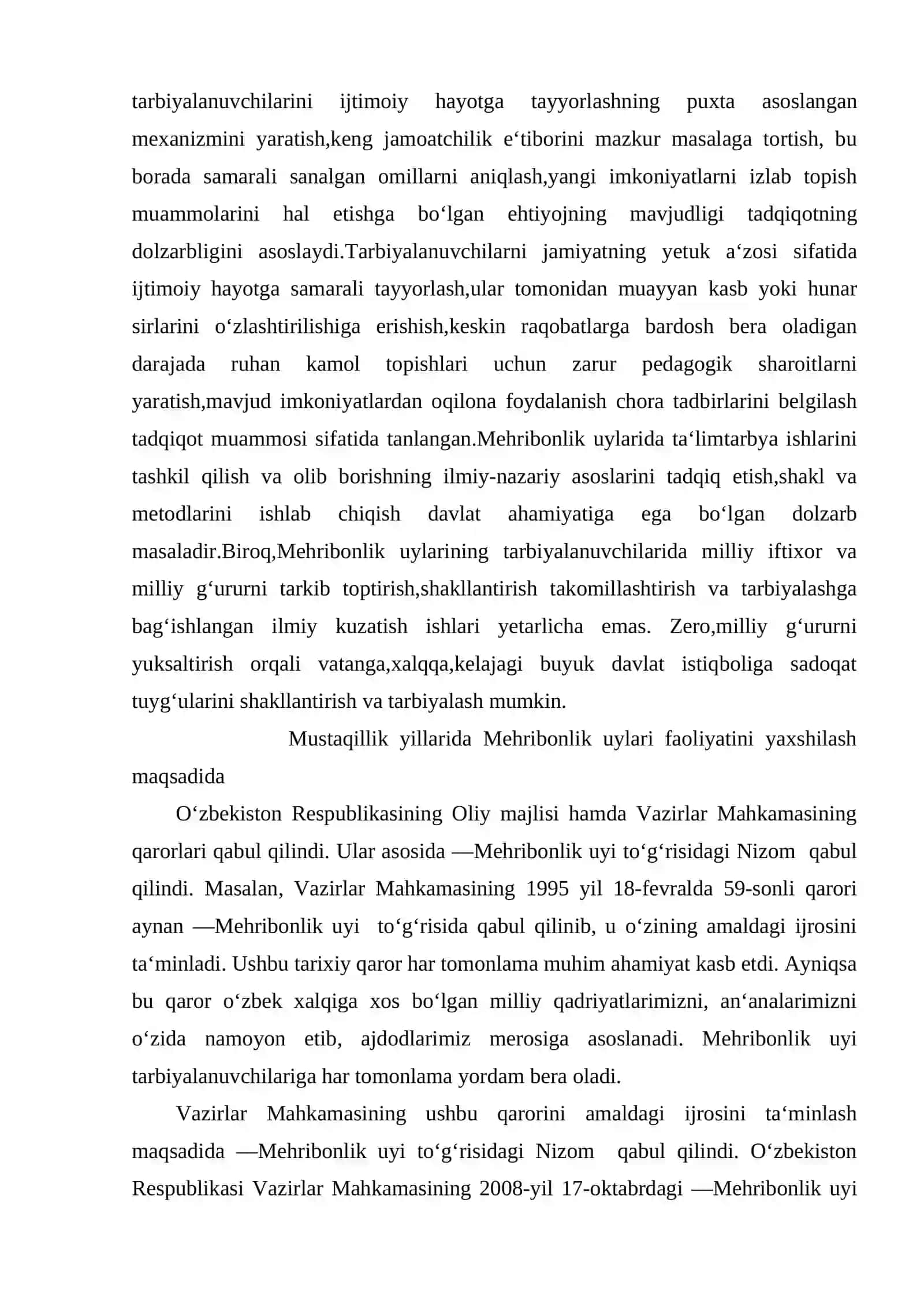 KEKSALAR VA NOGIRONLAR UCHUN INTERNAT UYLARIGA YO'LLANMA BERISH VA FUQAROLARNI PARVARISHLASH TARTIBI 3