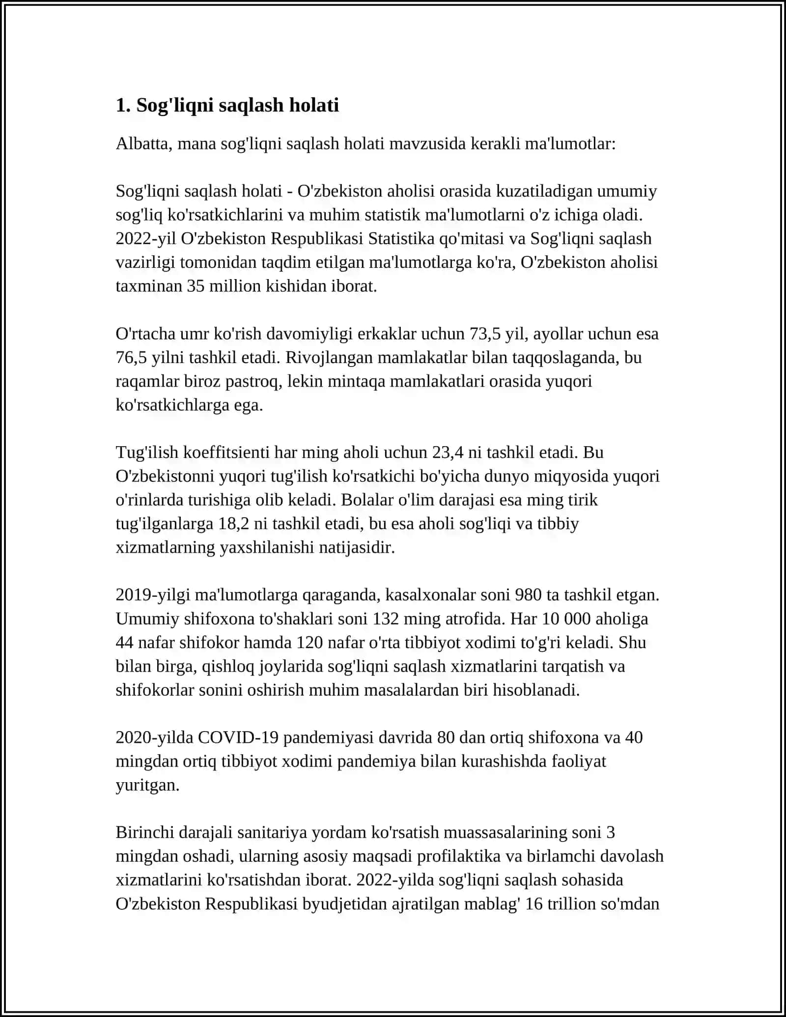 HAYOT UCHUN ZARUR BOʻLGAN KOʼRSATGICHLARNI BAHOLASH 3