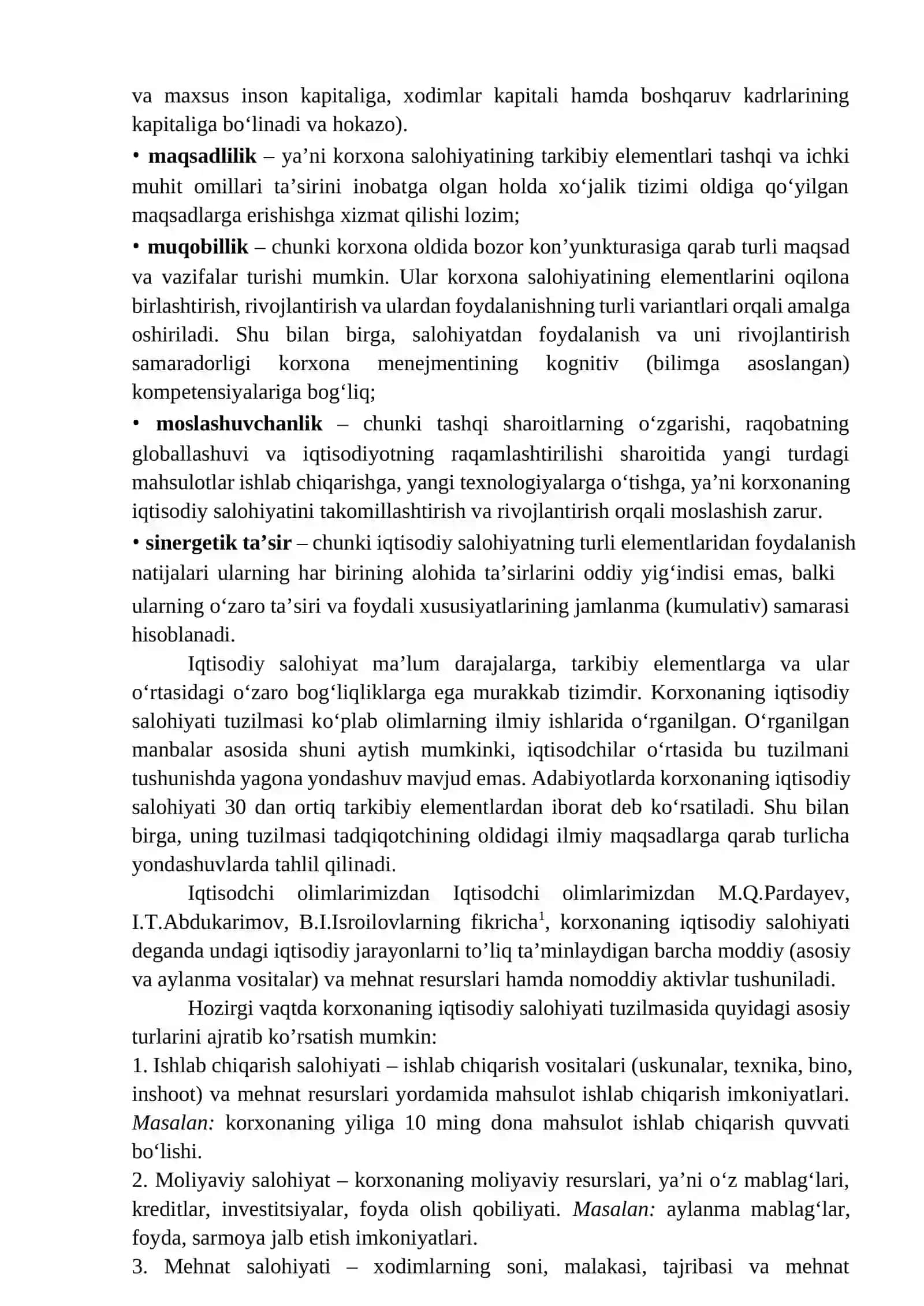 KORXONANING IQTISODIY SALOHIYATI TAHLILI 3