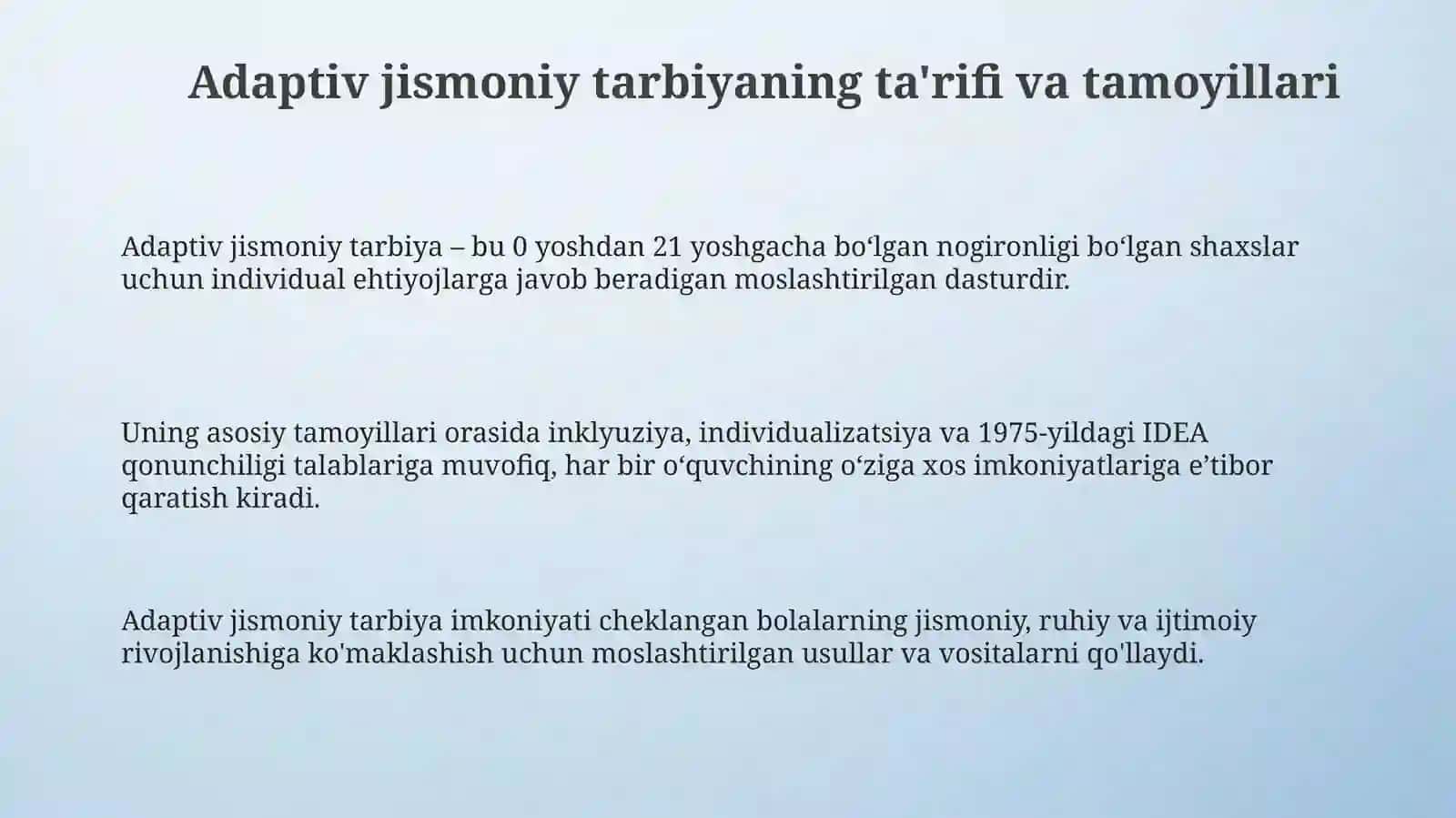 Adaptiv jismoniy tarbiyada o'qitishning asosiy usullari 3