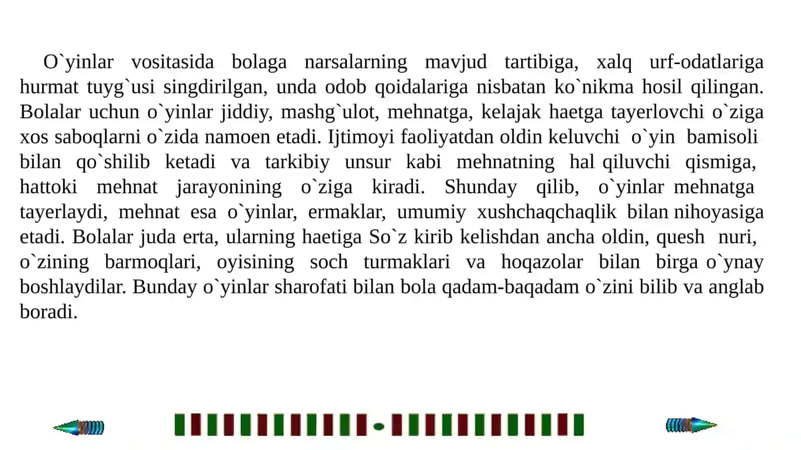 "Xalq milliy o’yinlari va ularning tarbiyaviy ahamiyati" 3