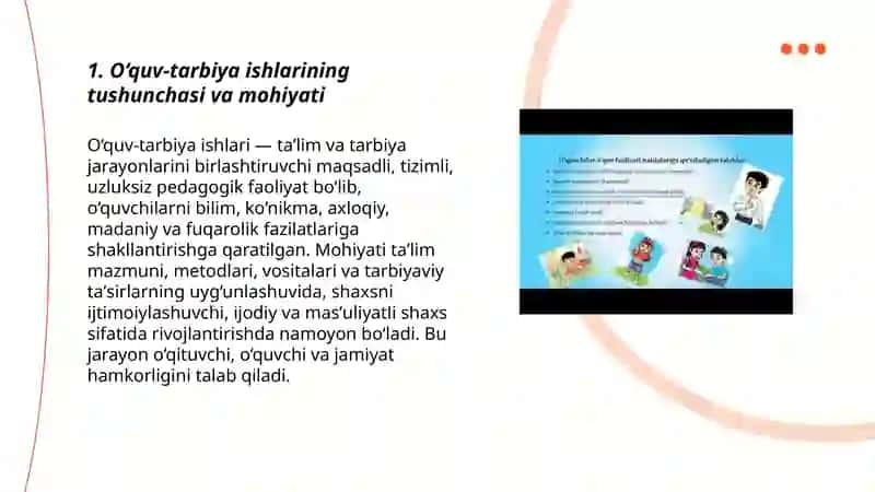 O‘quv-tarbiya ishlarini amalga oshirishning shakllari, turlari va mohiyati 3