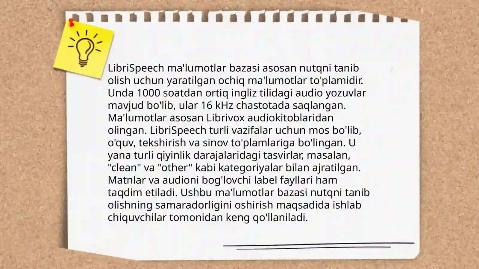 LibriSpeech ma'lumotlar bazasi 3