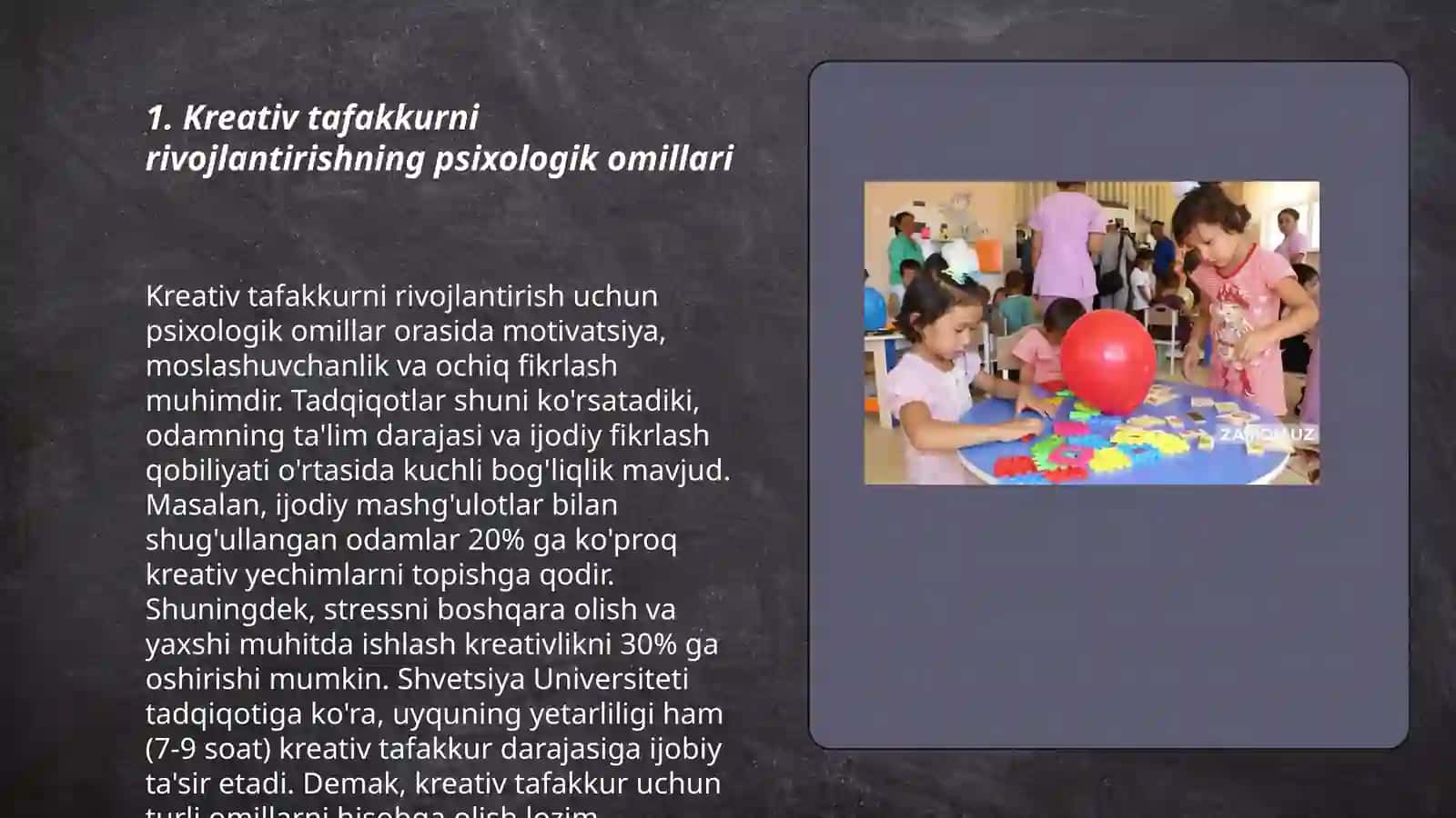Shaxsda kreativlikni rivojlantirishning asosiy omillari 3