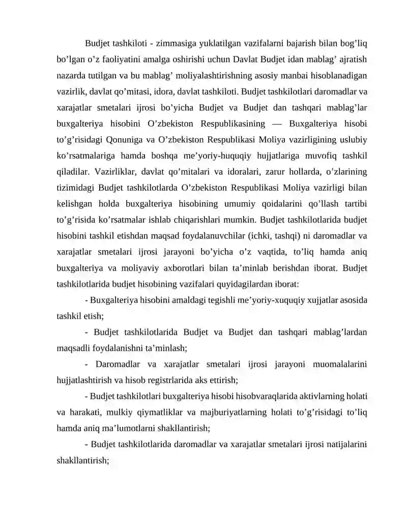 Budjet hisobi fanidang referat 3