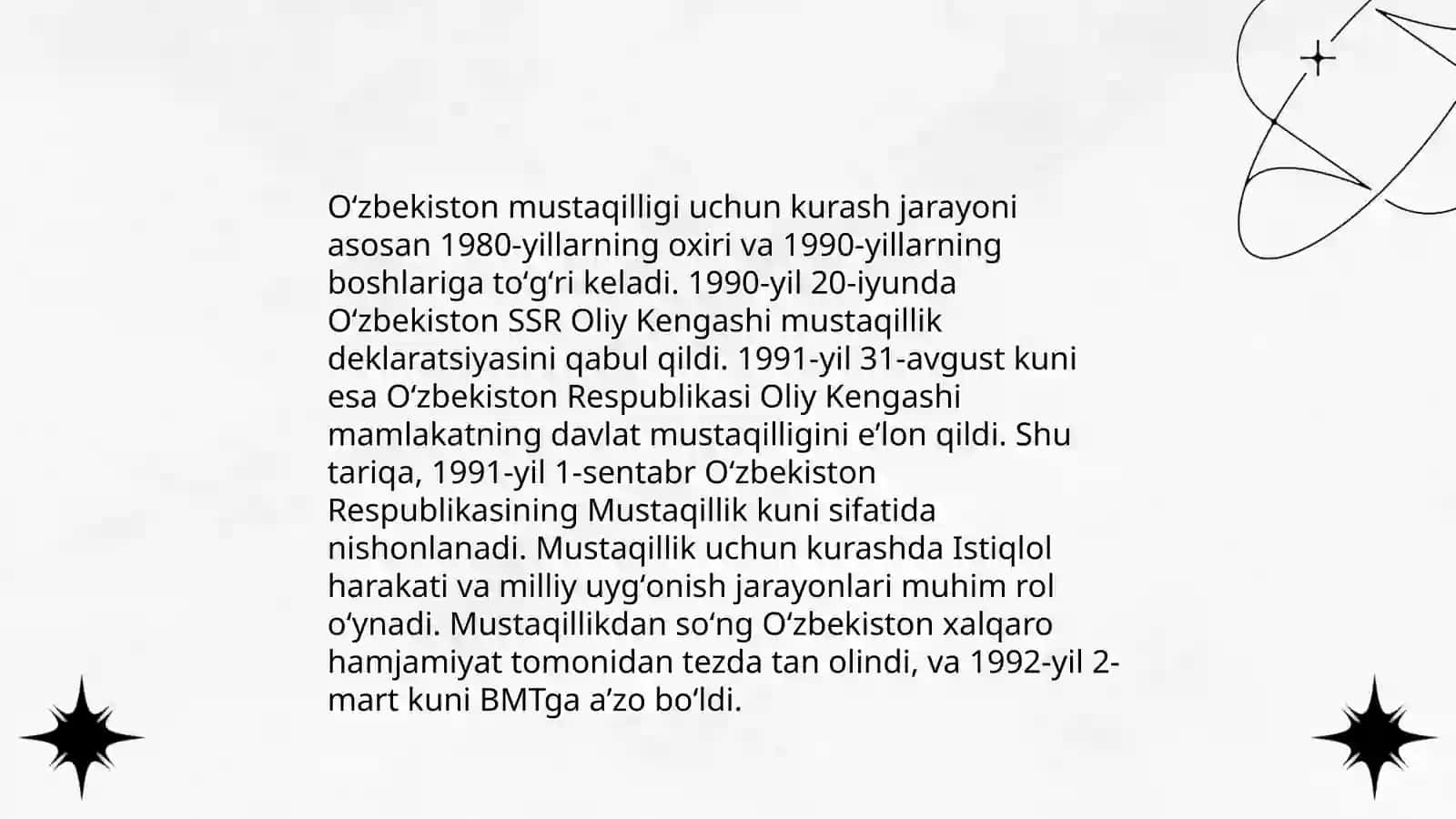 Mustaqillika erishish arafasida Òzbekistondagi ijtimoiy siyosiy jarayonlar 3