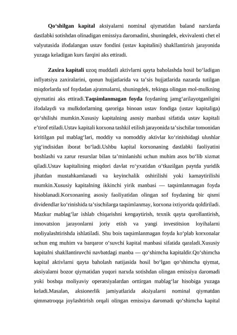 Xususiy kapitalga ta’sir etuvchi omillar tahlili 3