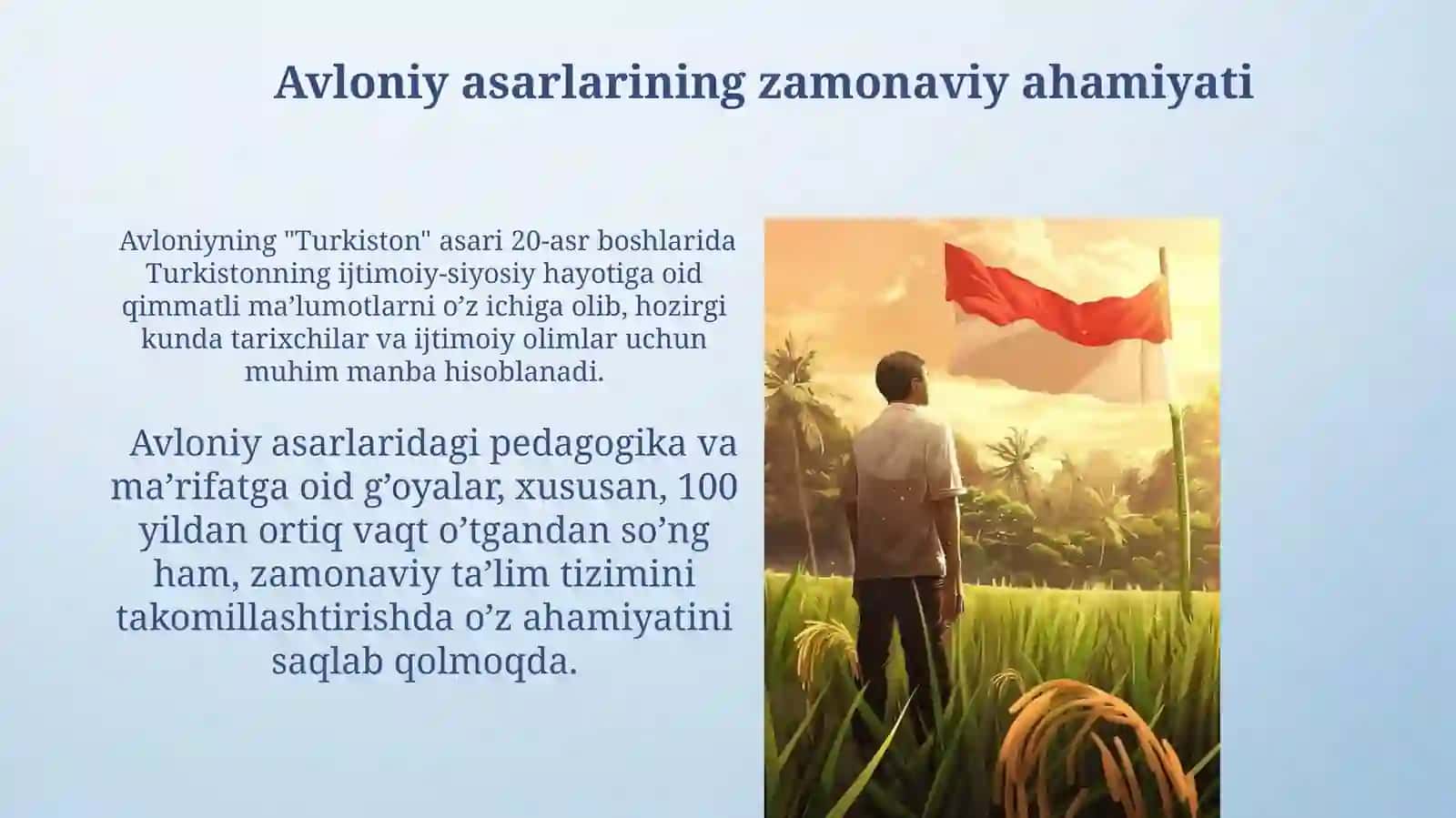Jadid vatanparvarlarining oʻlka ijtimoiy va maʼnaviy hayotida tutgan oʻrni.Abdulla Avloniy 3