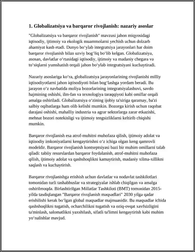 Globalizatsiya va barqaror rivojlanish: nazariy asoslar 3