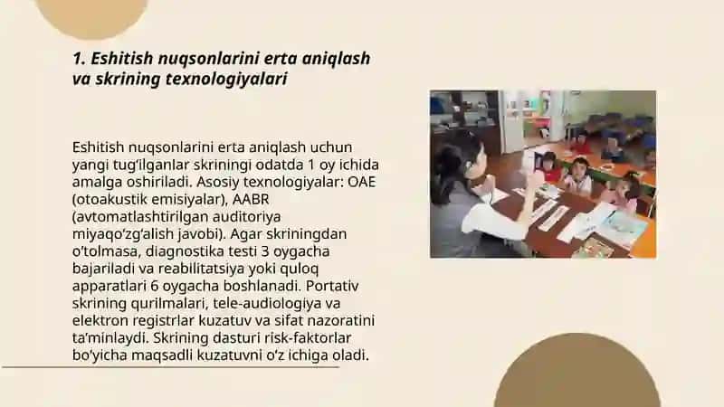 Alohida yordamga mihtoj bo'lgan bolalar eshitish idrokini rivojlantirish uchun texnalogiyasi 3
