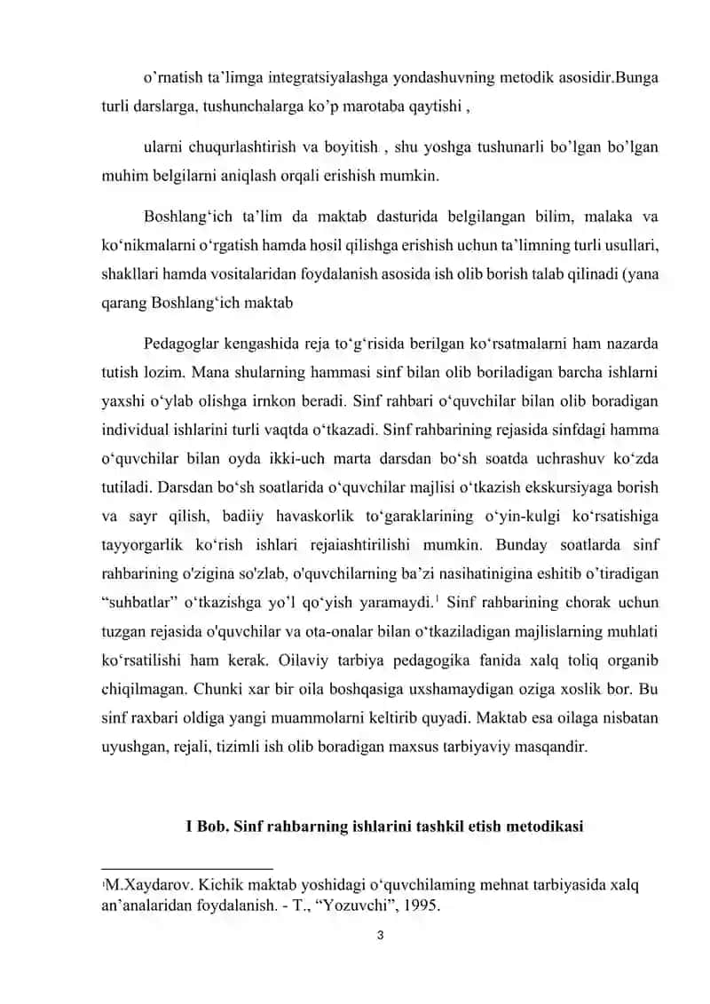 Sinf rahbarligi ishlarini tashkil etish va rejalashtirish metodikasi 3