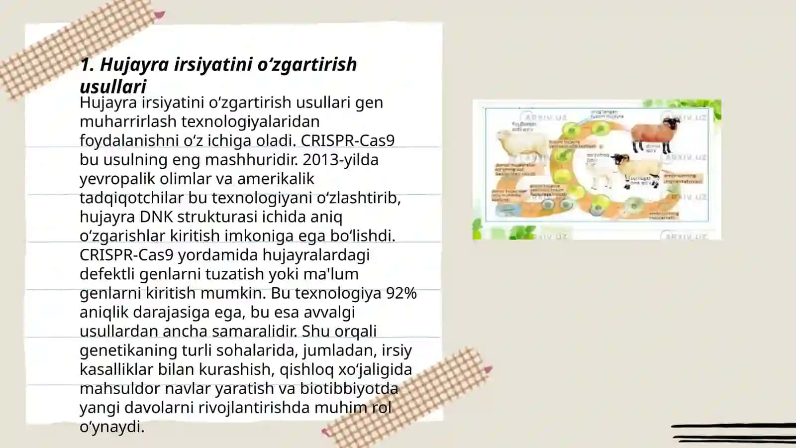Hujayra irsiyatini o‘zgartirish usullari 3