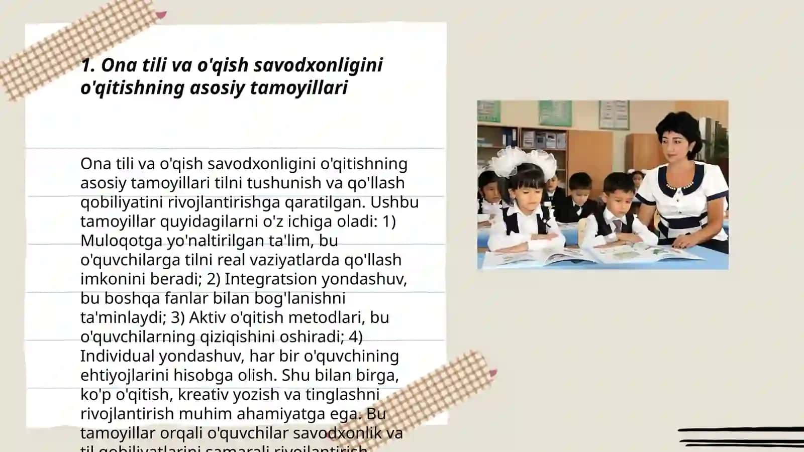 Ona tili va o'qish savodxonligini o'qitish metodikasi 3
