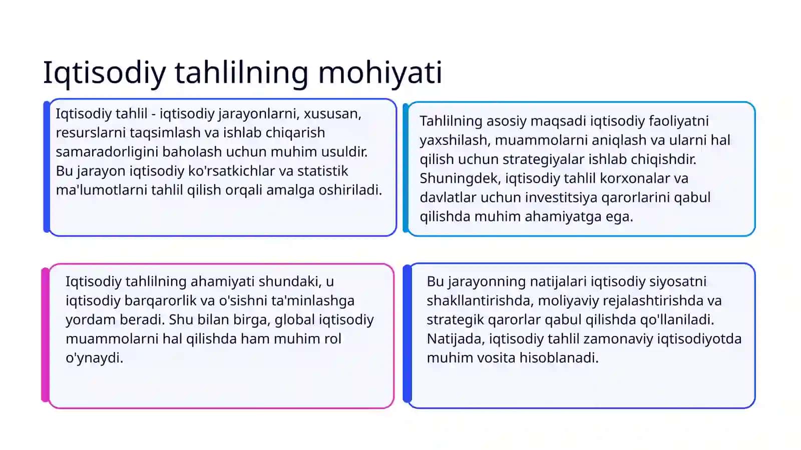 Iqtisodiy tahlilni mazmuniga, davriga, obyekti va subyektlariga koʻra turlari 3