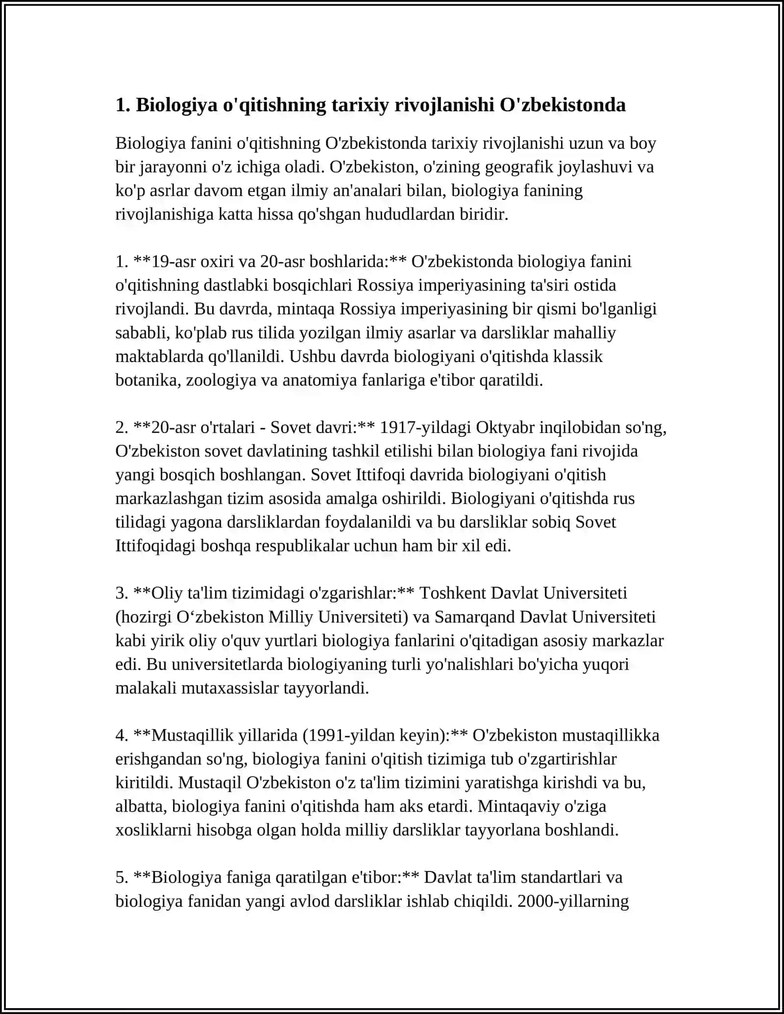 BIOLOGIYA O'QITISH METODIKASINI O'ZBEKISTONDA RIVOJLANISHI 3