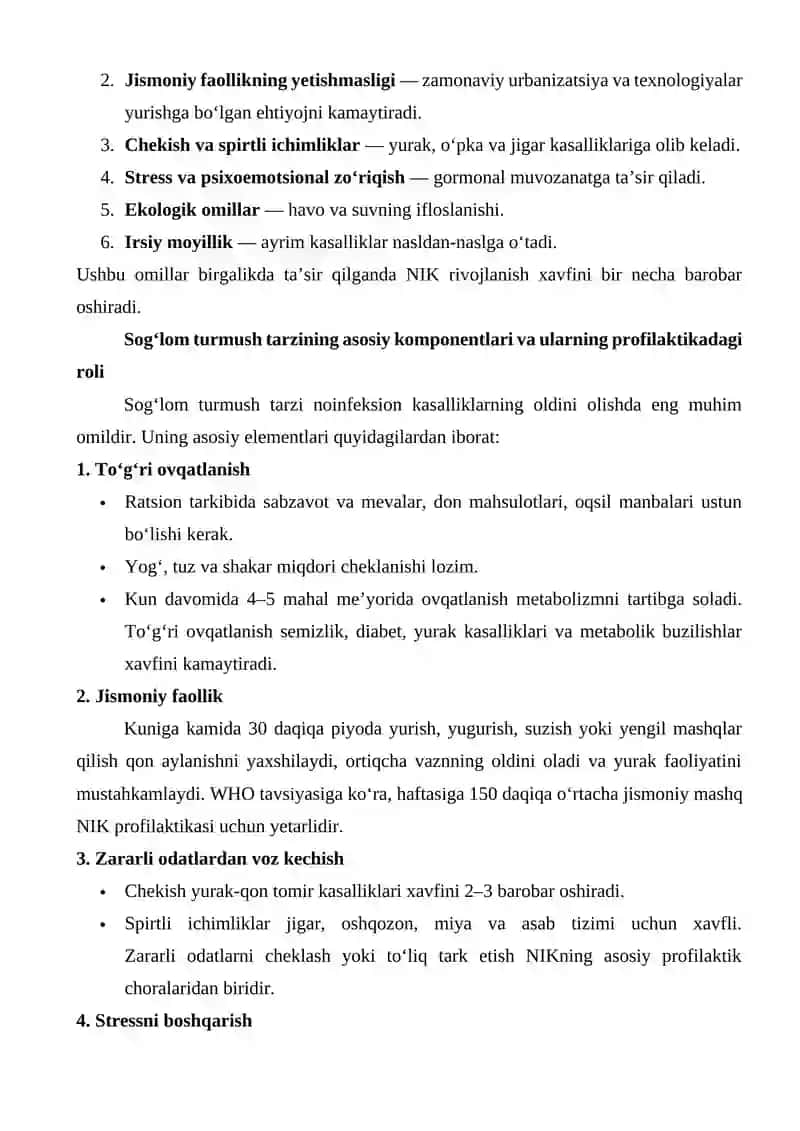 Noinfeksion kasalliklar profilaktikasida sog'lom yashash tarzining ahamiyati 3