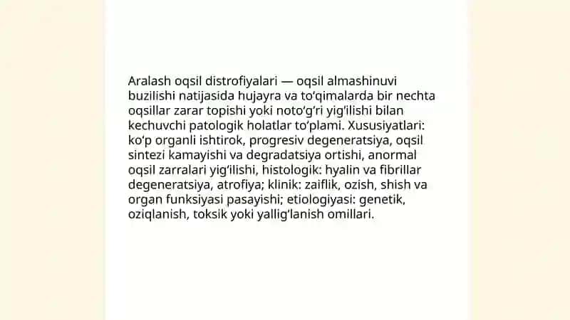 Aralash oqsil distrofiyalari 3