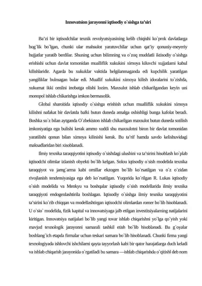 Texnologiya yoki bilimlarning iqtisodiy aspektlari 3