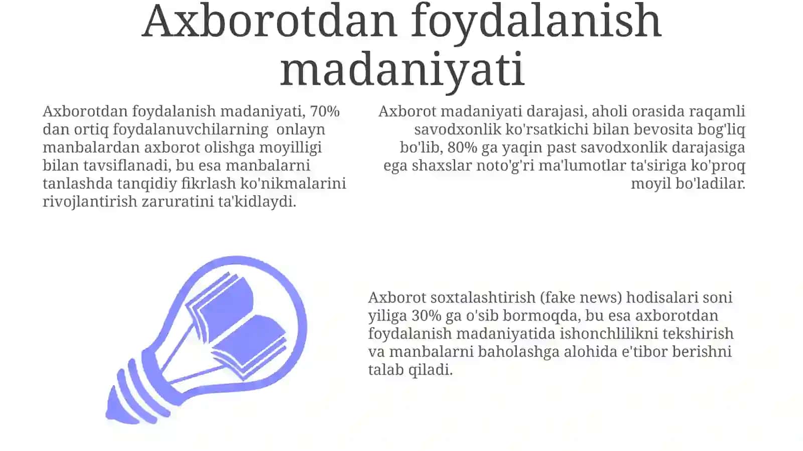 Axborotdan foydalanish madaniyati 3