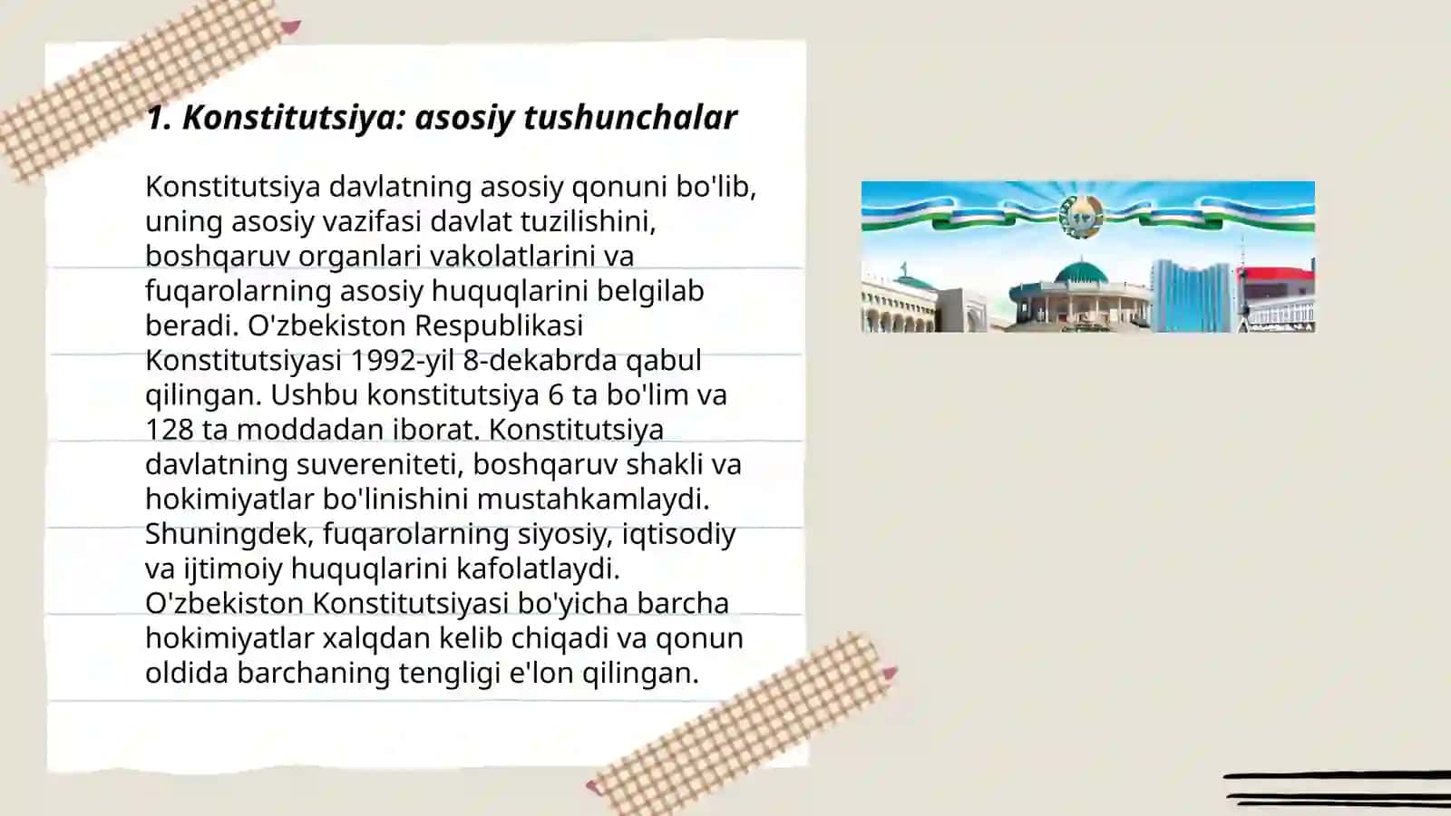 Konstitutsiya va davlat konstitutsiyaning prinsiplari va xususiyatlari, konstitutsiyalarning turlari 3
